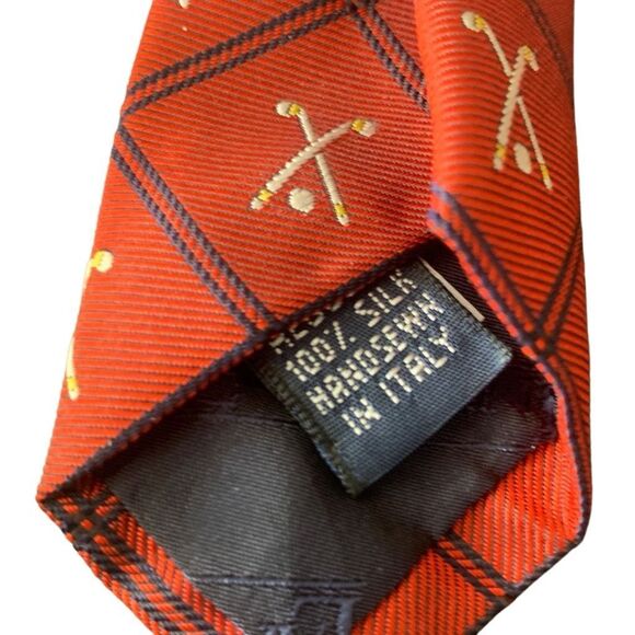 Pre Owned Men’s Lands’ End Tie Neck Tie Necktie 100% Silk Handmade in Italy - Picture 3 of 5
